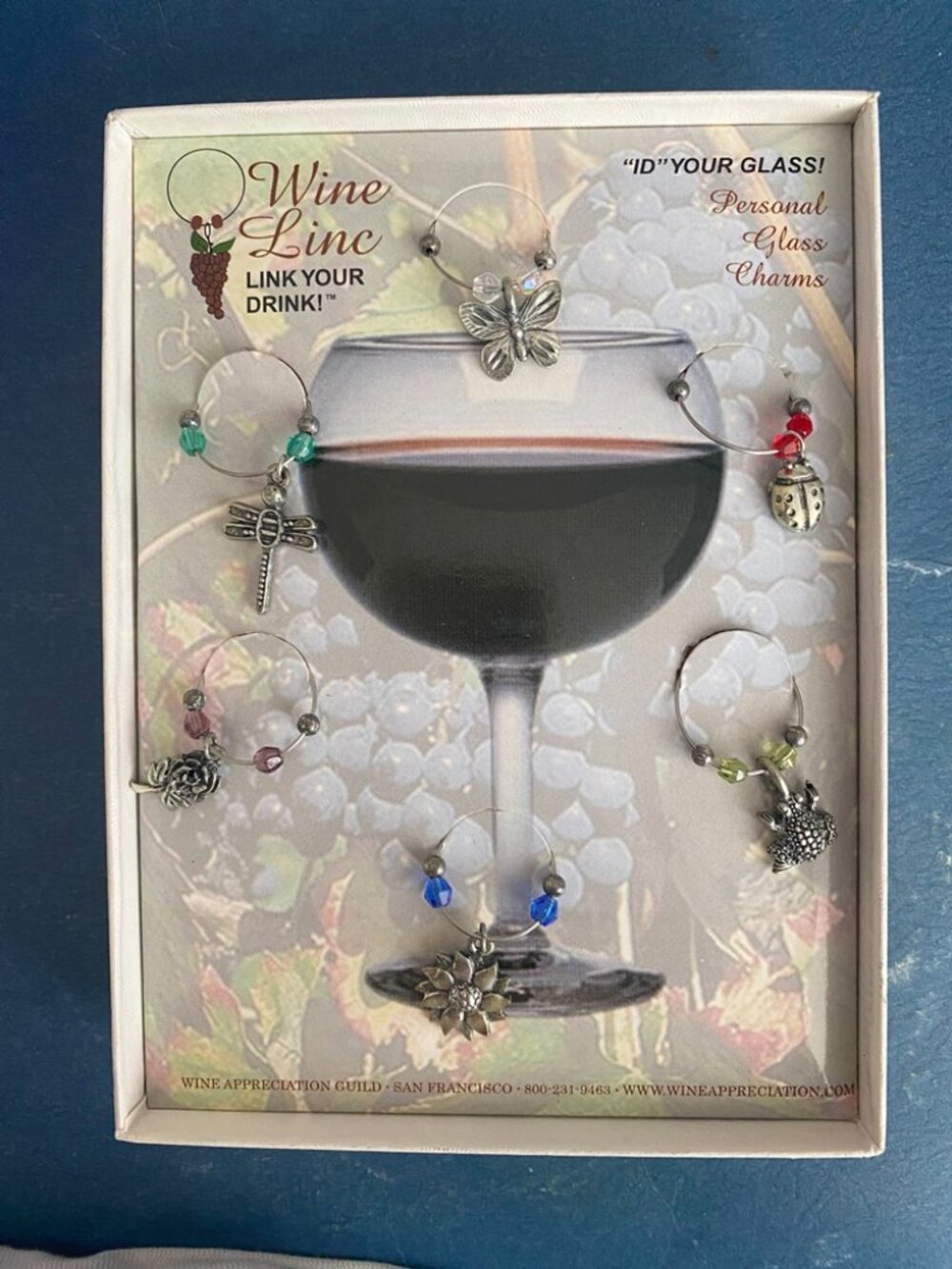 Wine Charms Set Butterfly Dragonfly Ladybug Frog Rose Sunflower Drink Markers